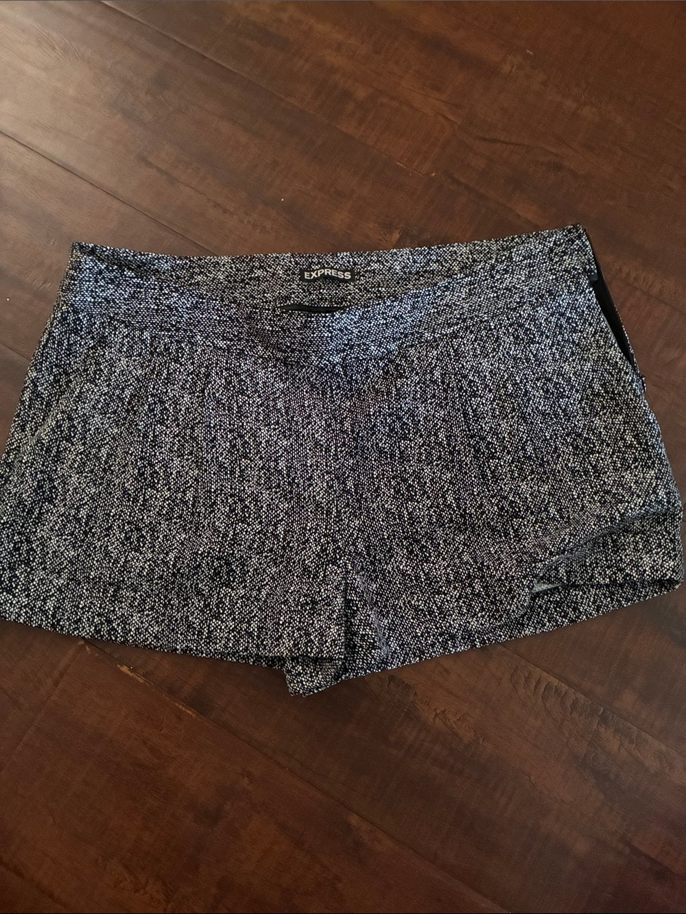 Express Black and White Tweed Knit Shorts